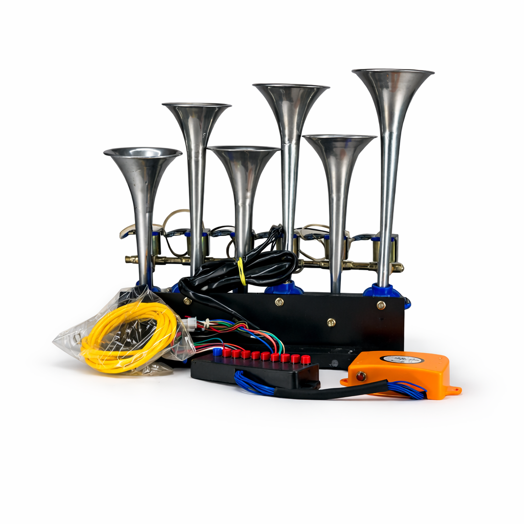 Bajrang 40 Way Ambarsariya Horn Kit for Truck Tractor | Punjabi Hindi Musical Air Horn 12V Digital Controller