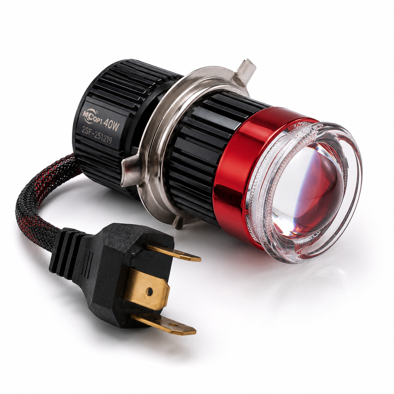 Mtop H4 Universal 40W LED Bike Bulb with Red & Blue Parking Light