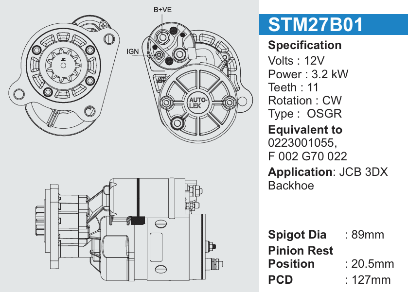 Starter Mortor Tractor (self) (1Pcs)