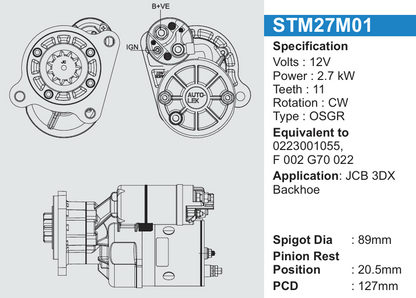 Starter Mortor Tractor (self) (1Pcs)