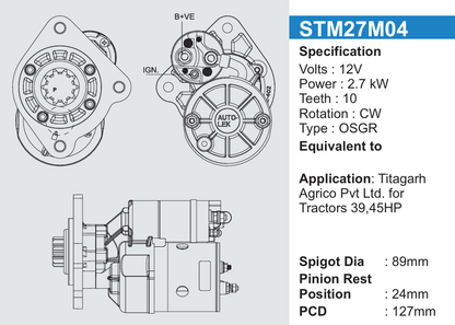 Starter Mortor Tractor (self) (1Pcs)