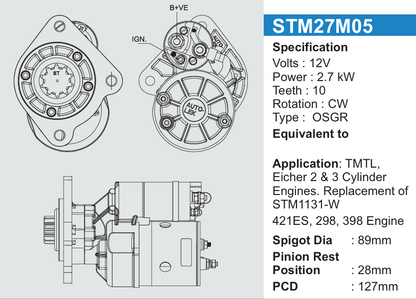 Starter Mortor Tractor (self) (1Pcs)