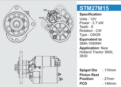 Starter Mortor Tractor (self) (1Pcs)