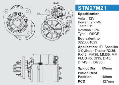 Starter Mortor Tractor (self) (1Pcs)