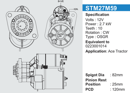 Starter Mortor Tractor (self) (1Pcs)