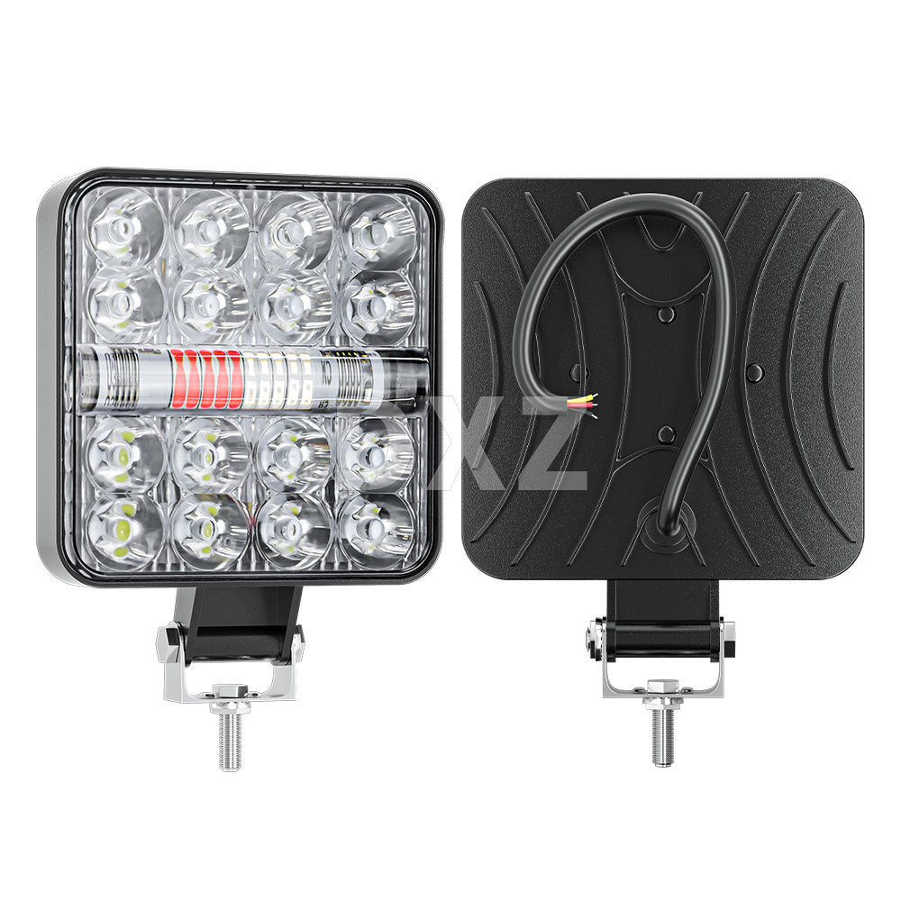 3 Inch Square Light With Red & Blue Flashing