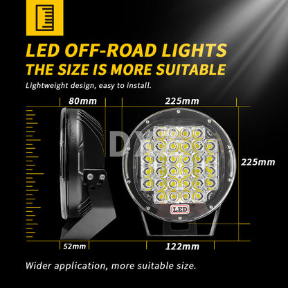4X4 9 Inch Off-Road Driving Lights (2Pcs)