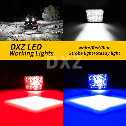3 Inch Square Light With Red & Blue Flashing