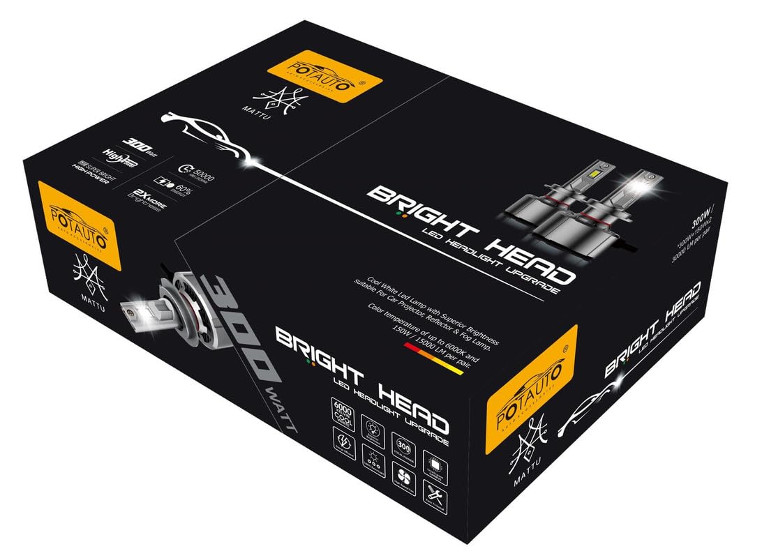POTAUTO 300W LED Car Headlight Bulb (2Pcs set)