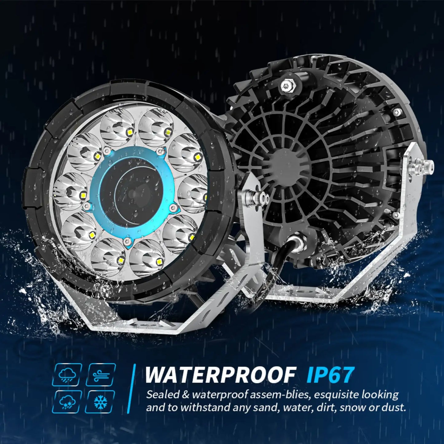 Round 7Inch Off-road Spotlight (2Pcs set)