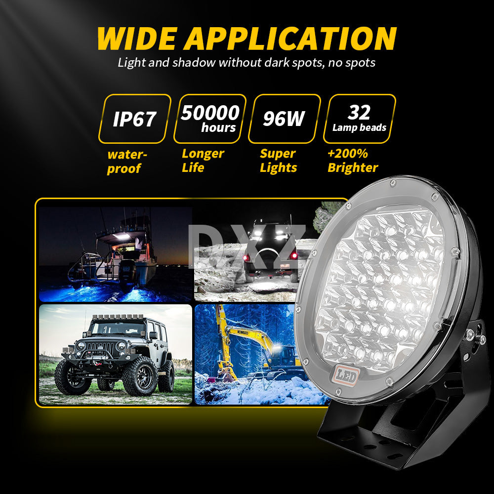 4X4 9 Inch Off-Road Driving Lights (2Pcs)