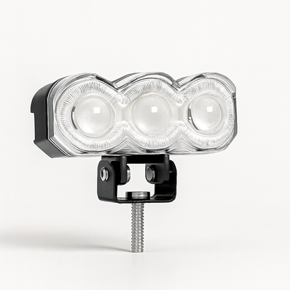 3 Lens RGB DRL Motorcycle Projector Fog Light – 40W Bi-Color | 12–80V