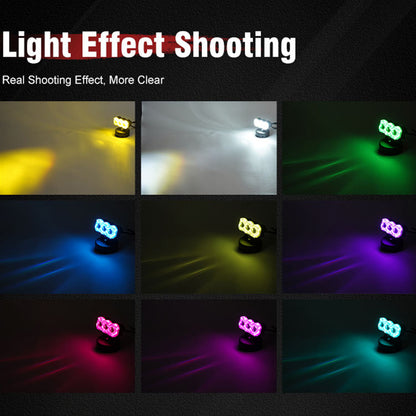 3 Lens RGB DRL Motorcycle Projector Fog Light – 40W Bi-Color | 12–80V