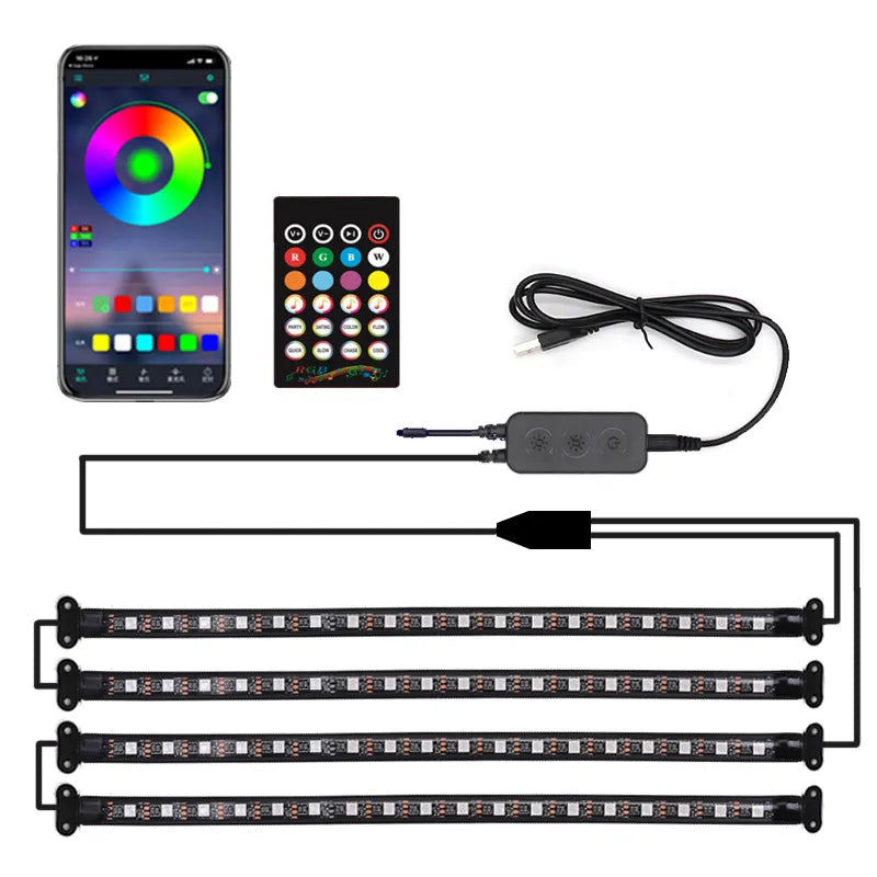 Atmosphere Light For Car (4Pcs Set)