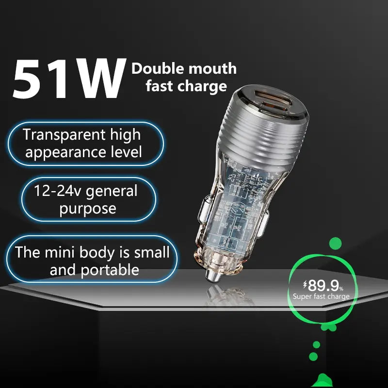 51W USB & C Port Fast Car Charger (1Pcs)