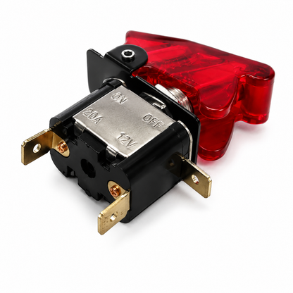 Aircraft Toggle Switch with LED Indicator & Safety Cover Universal 12V-24V