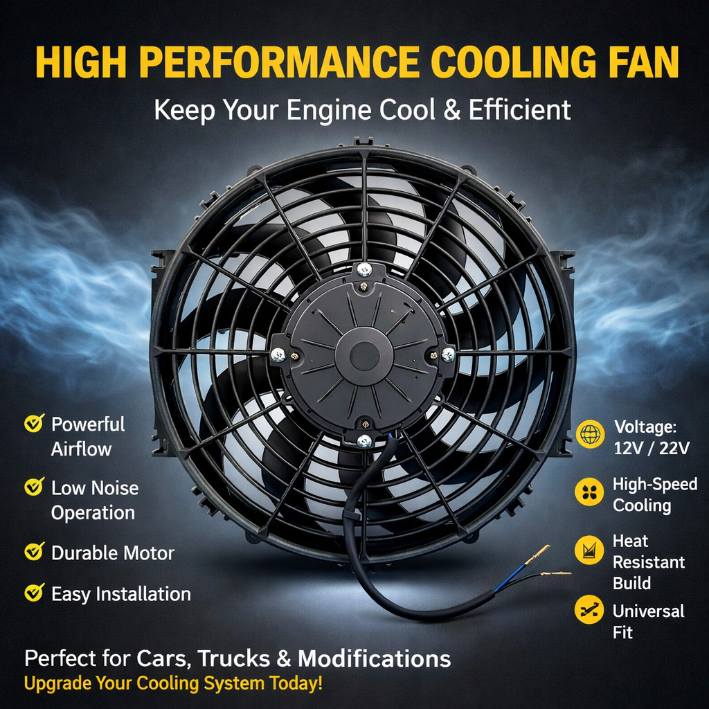 AC Hood Fan 12 Inch 2300RPM Tractor Truck Cooling Fan 12V /  24V (1Pcs)