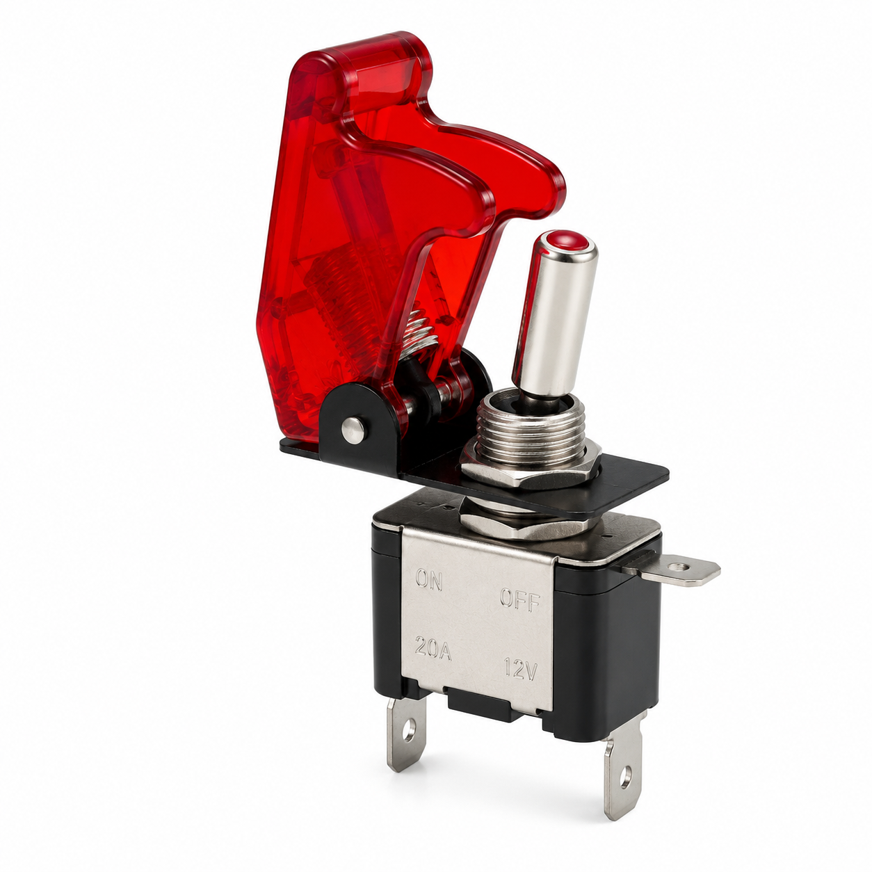 Aircraft Toggle Switch with LED Indicator & Safety Cover Universal 12V-24V