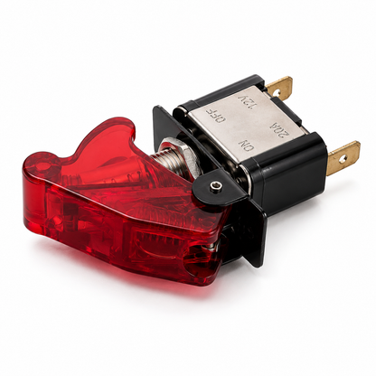 Aircraft Toggle Switch with LED Indicator & Safety Cover Universal 12V-24V
