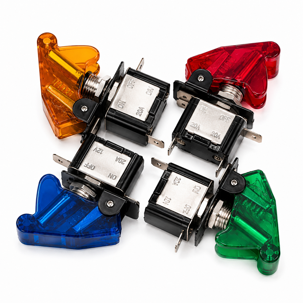 Aircraft Toggle Switch with LED Indicator & Safety Cover Universal 12V-24V