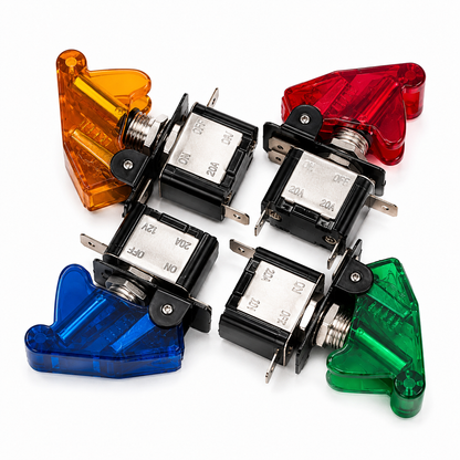 Aircraft Toggle Switch with LED Indicator & Safety Cover Universal 12V-24V